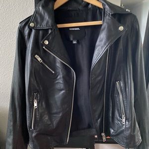 Diesel Leather Jacket with Lace